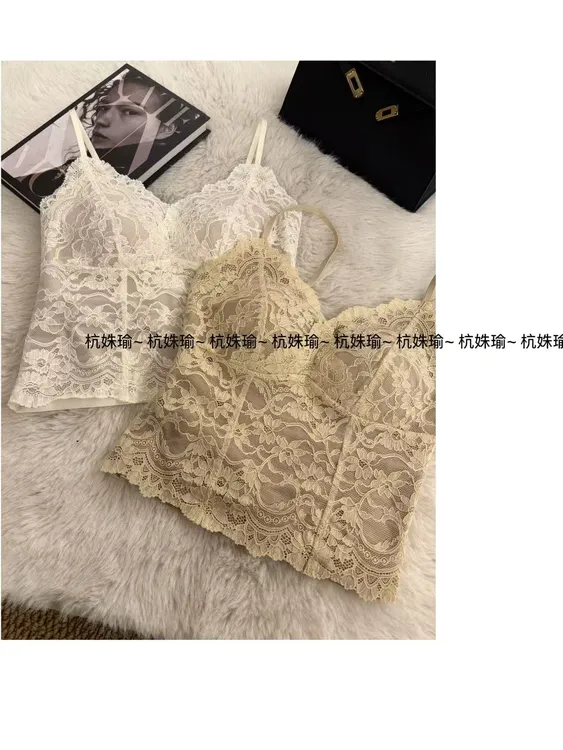 11260【美背】诗诗家2025法式轻奢蕾丝胸垫吊带保暖设计感背心内搭