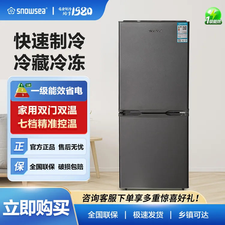 168升双门家用冰箱 一级能效宿舍小型电冰箱冷藏冷冻租房电冰箱