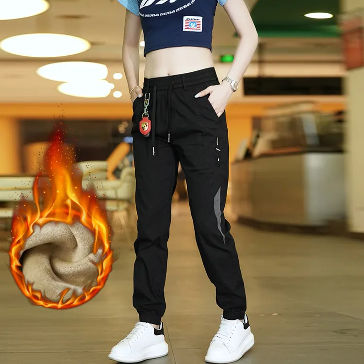 男士休闲裤2025秋季新款拼色弹力潮流休闲裤男松紧腰束脚男士裤子