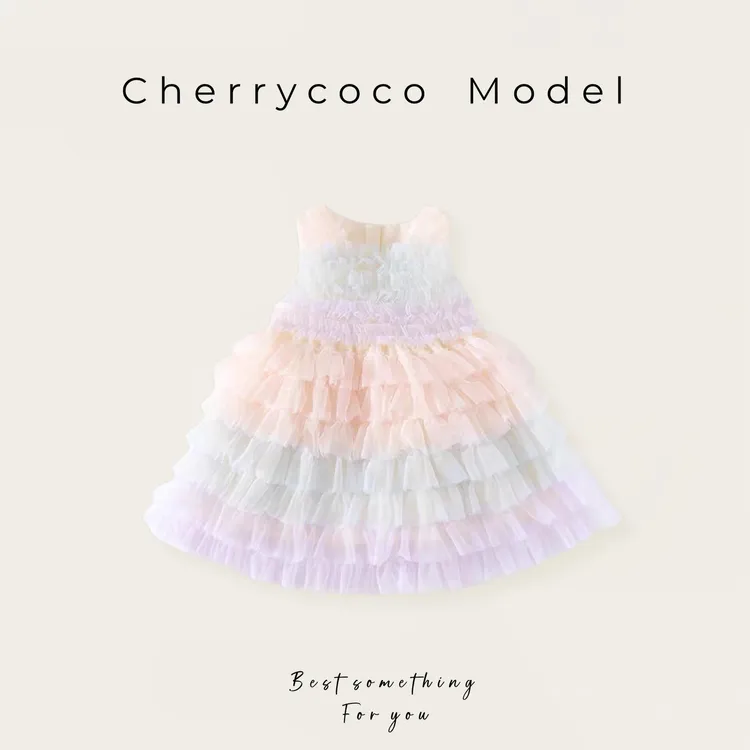 女童连衣裙2025夏季新款洋气网纱无袖背心裙