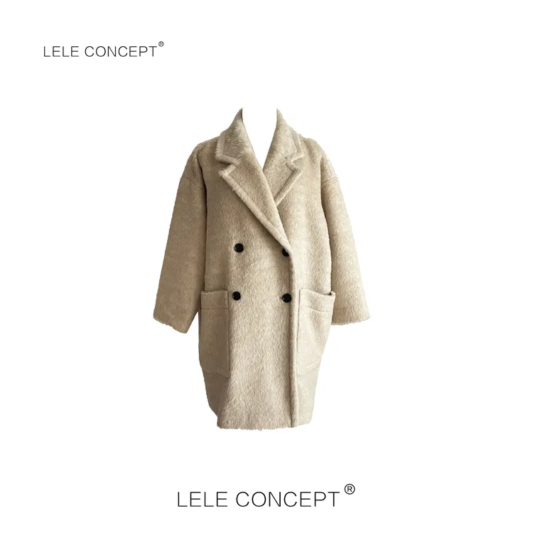 LELE CONCEPT | 【雅逸极简】时尚都市翻领中款双兜风衣Y0721