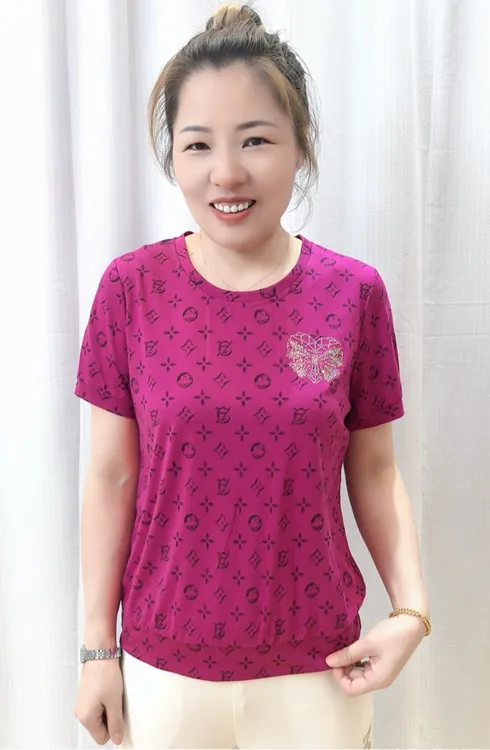 修身型圆领休闲风短袖女士T恤百搭显瘦舒适