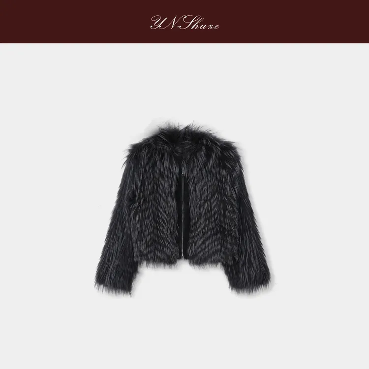 YN-SHUZE设计师高定银狐毛毛上衣外套SZ-YNB-25199