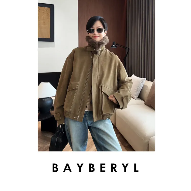 BAYBERYL老贝埃蒙4.0*毛领可拆时髦休闲皮羽绒服PY5E2227-10/12