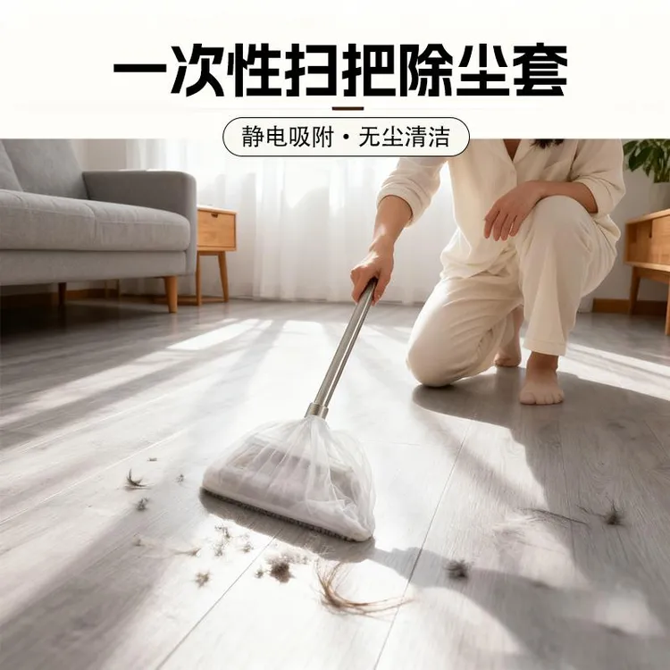 一次性扫把除尘套白色扫把木地板酒店笤帚扫帚耐用
