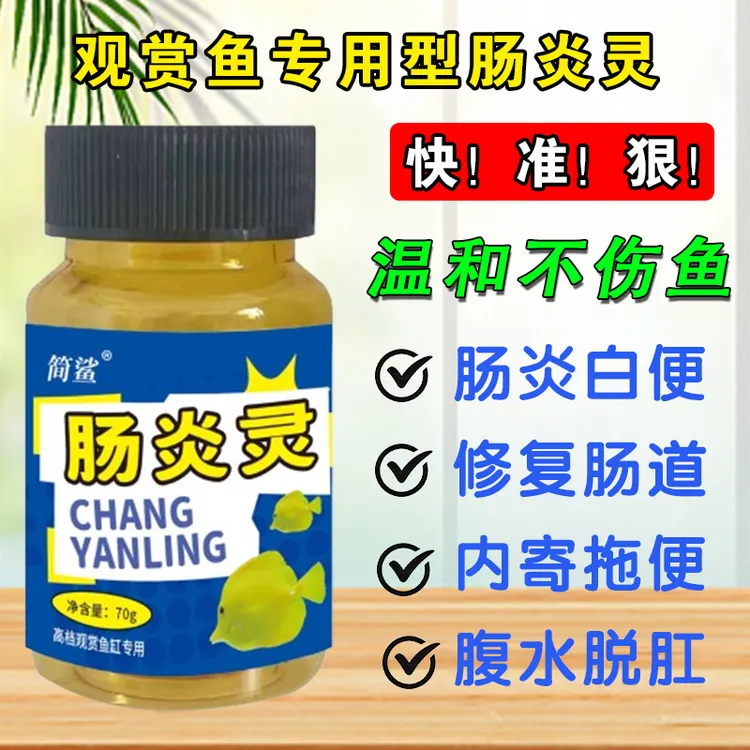 观赏鱼肠锦鲤金鱼罗汉厌食炎脱肛内寄灵不吃食腹水趴缸鱼缸专用