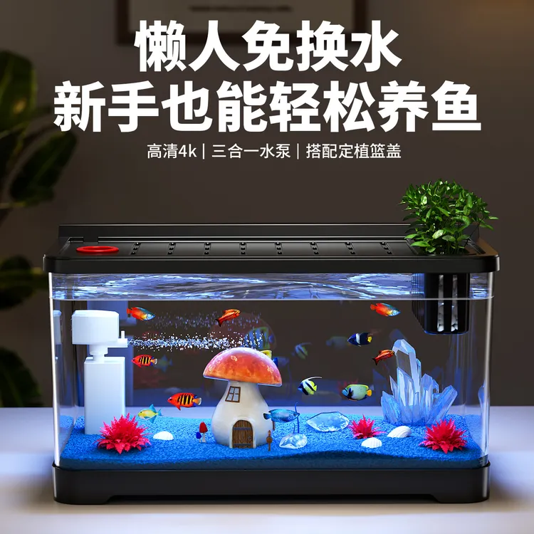 过滤制氧一体机小型桌面生态造景免换水自鱼缸家用小型