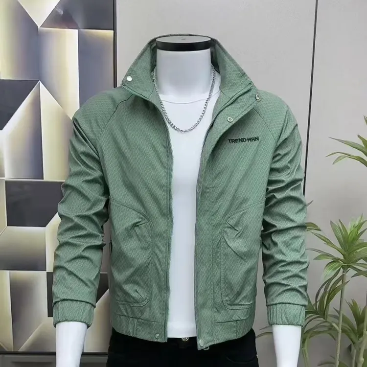 2025新款修身立领时尚夹克潮男潮流修身款春秋季男士夹克