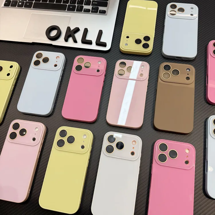 欧克里里玻璃壳适用苹果16/17promax水晶镜头手机壳15/14/13/12潮