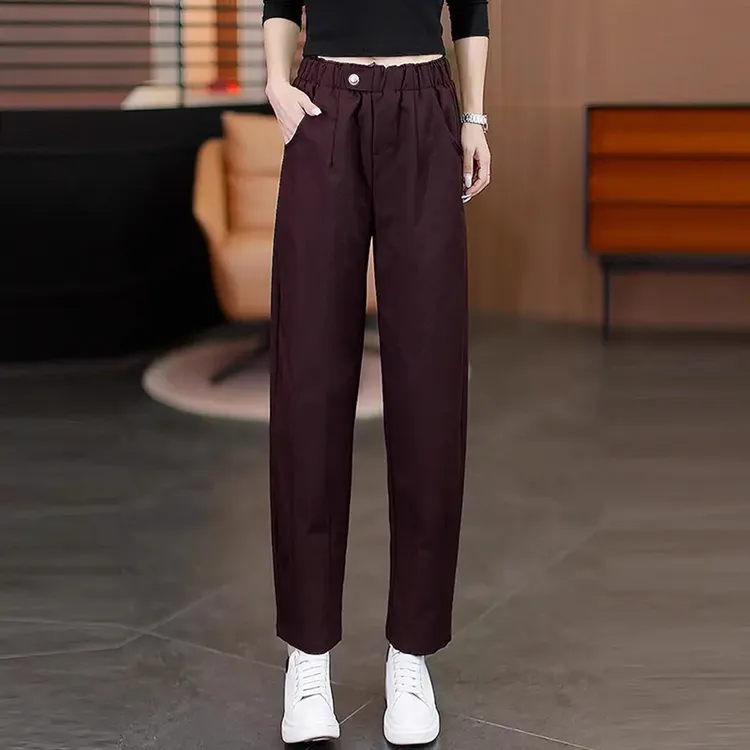 时尚休闲裤女2025秋季新款洋气显瘦百搭宽松花苞腰椎形裤哈伦裤潮