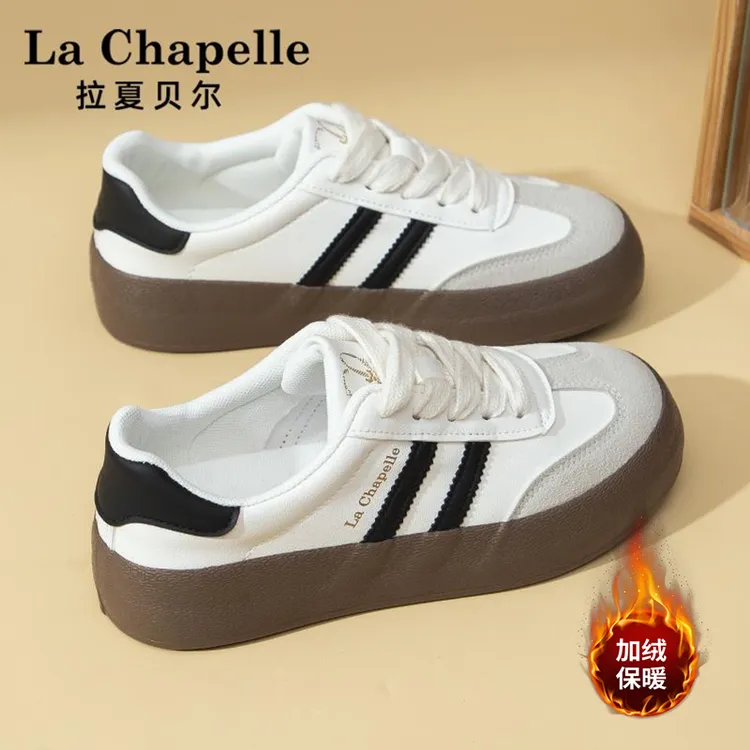 拉夏贝尔加绒德训鞋女鞋2025冬季新款爆款保暖厚底增高时尚休闲鞋商品图