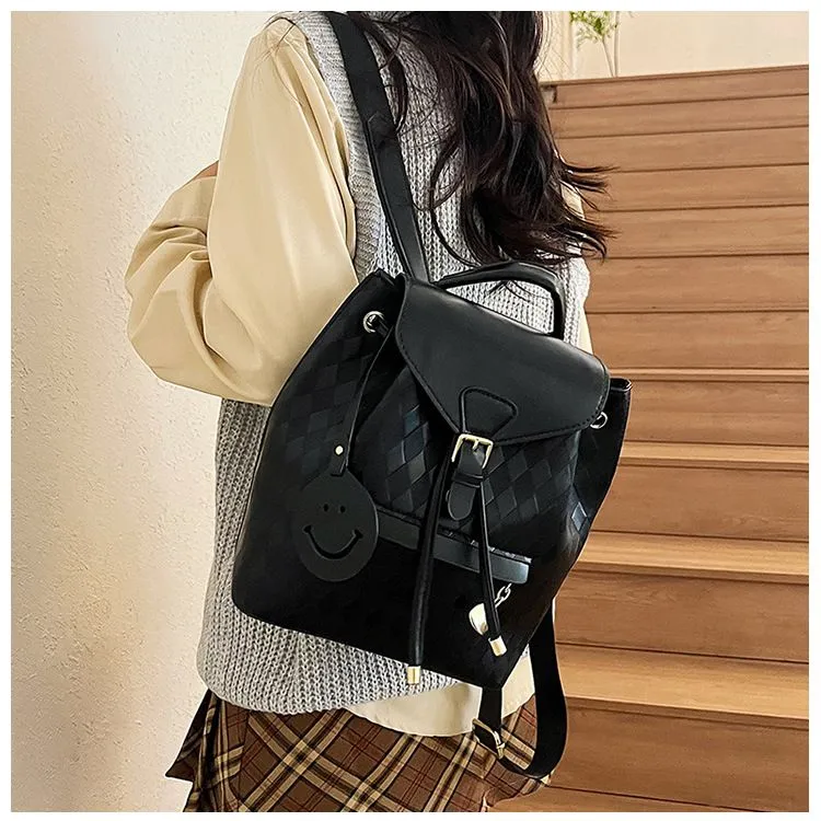 双肩包时尚女包高级韩版格子纹轻便通勤大容量新款洋气休闲百搭