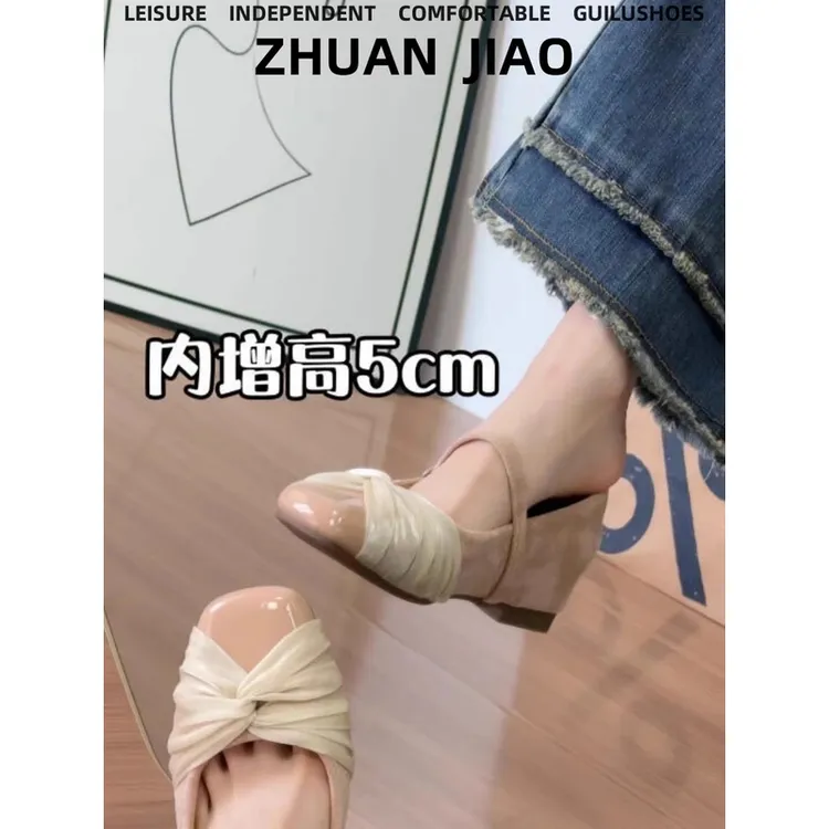 小个子内增高5cm玛丽珍鞋女2025年春季新款法式甜美浅口软底单鞋