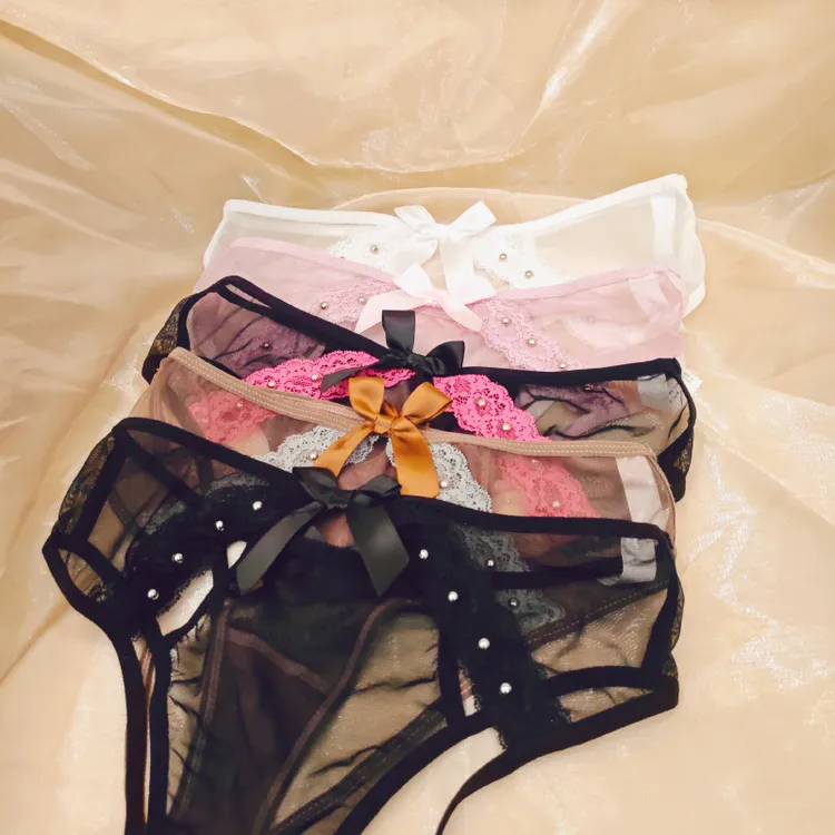 2025三角透明短裤头少女风时尚内裤女士性感透气情调纯欲低腰