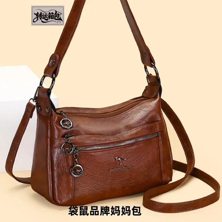袋鼠品牌女包软皮单肩斜挎包百搭气质包包女款爆款2025新款便携包