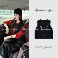 Davida Yu【金扣小香】金扣亮片小香风流苏马甲时尚精致减龄69211