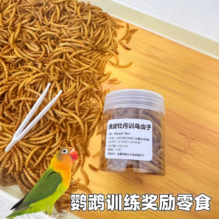 鹦鹉专用面包虫干虎皮牡丹玄凤八哥训练奖励认主零食黄粉虫鸟饲料