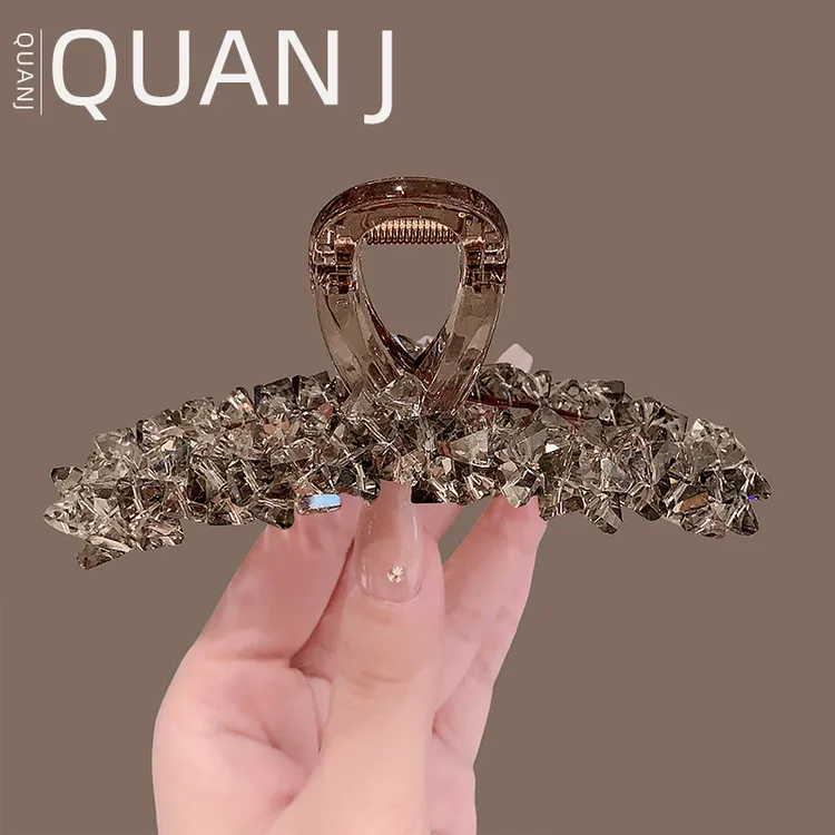 网红新款时尚超大号水晶抓夹女气质后脑勺鲨鱼夹全盘发抓头饰