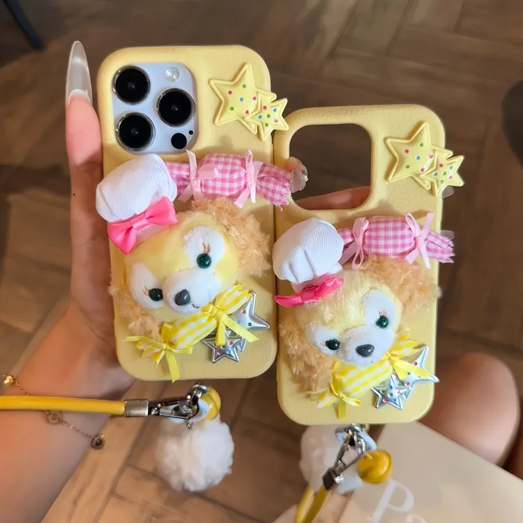 饼饼毛绒公仔适用13promax苹果15手机壳iPhone16硅胶14女款12可爱
