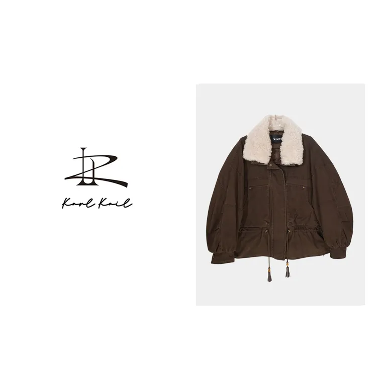kAREKAIE秋冬巴恩谷仓复古加厚保暖羊毛领可拆卸短款羽绒服158920