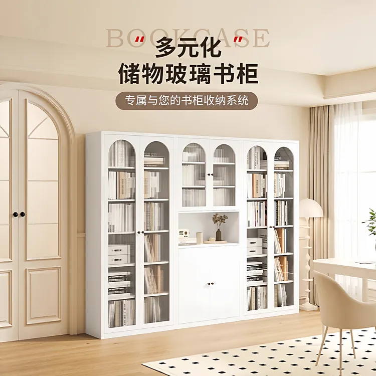 狄庭安装家用书柜客厅卧室落地储物柜收纳多层儿童钢制铁皮柜