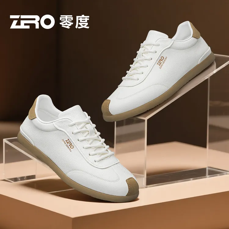 ZRO零度男士时尚休闲鞋平跟圆头休闲板鞋男士小白鞋休闲鞋53951