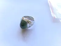 天然和田玉碧玉戒指