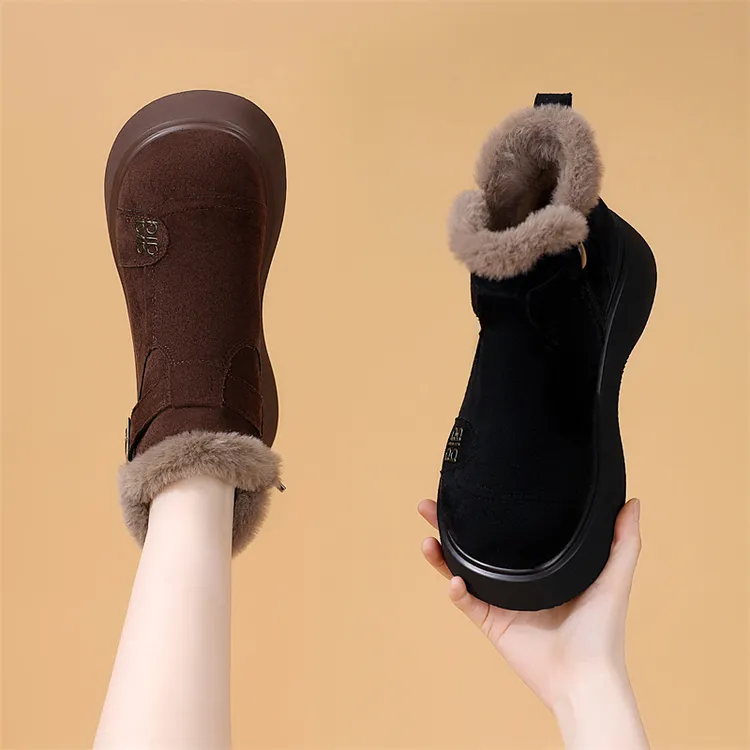 厚底增高雪地靴女2025加厚冬季新款加绒时尚棉鞋保暖马丁短靴防滑