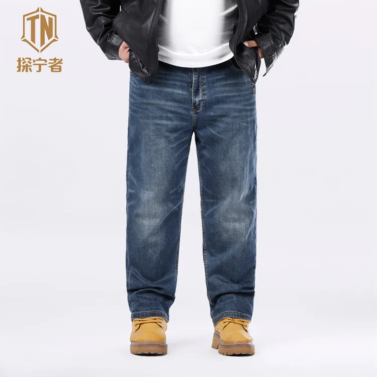 秋冬大码男士深蓝裤子牛仔裤直筒休闲牛仔裤男士爆款2025新款821