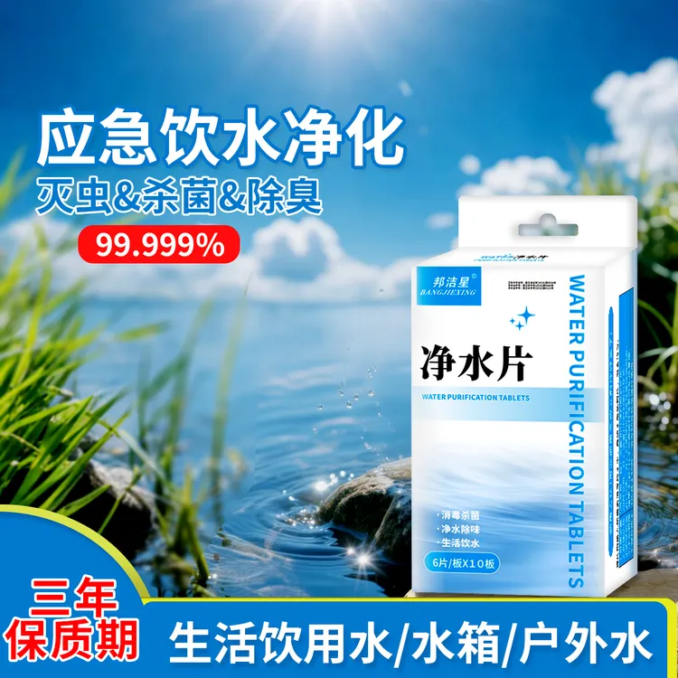 邦洁星应急储备净水片户外备险饮水江河湖水消毒杀菌除臭灭微生物