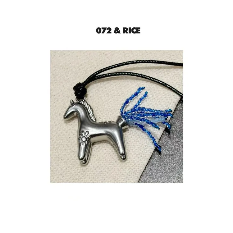 非金属布艺项链 072 & RICE【银马长链】简约百搭时尚项链 HC38098