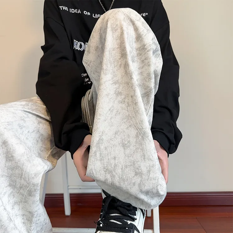 【运费补贴】美式复古扎染卫裤男款秋季设计感休闲裤宽松运动直筒裤