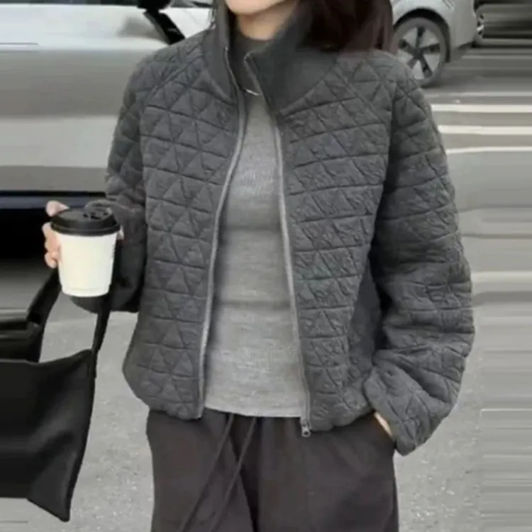 潮流新款时尚休闲气质立领开衫大码套装女装