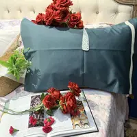 DZ406 【玫瑰贡缎棉】墨绿色枕套48*74CM一对