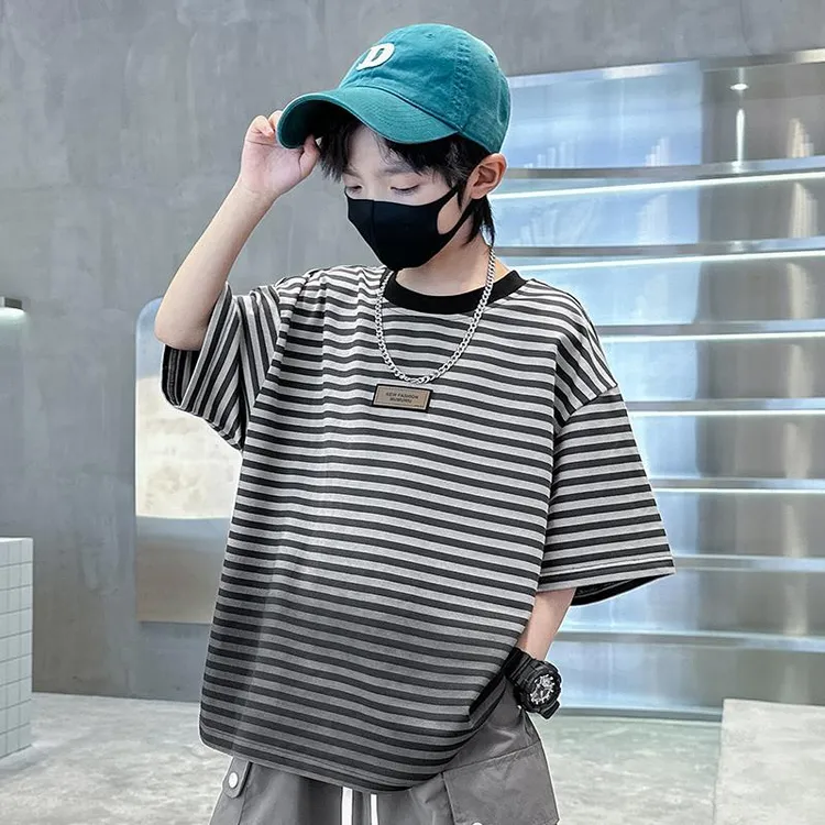 童装男童夏装T恤短袖2025新款儿童男孩夏季棉中大童夏款上衣潮t