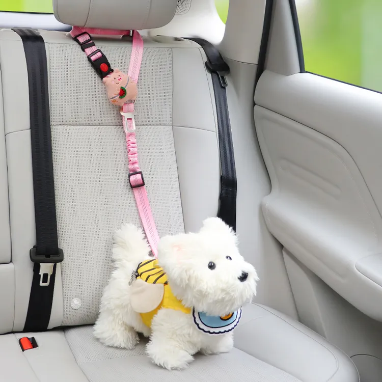 狗狗安全带坐车神器可调节卡通车载宠物猫咪保护绳长途旅行防干扰