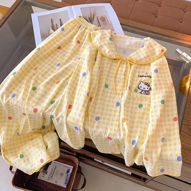 睡衣女款爆款2025新款春秋季长袖长裤可爱女士家居服套装外出可穿