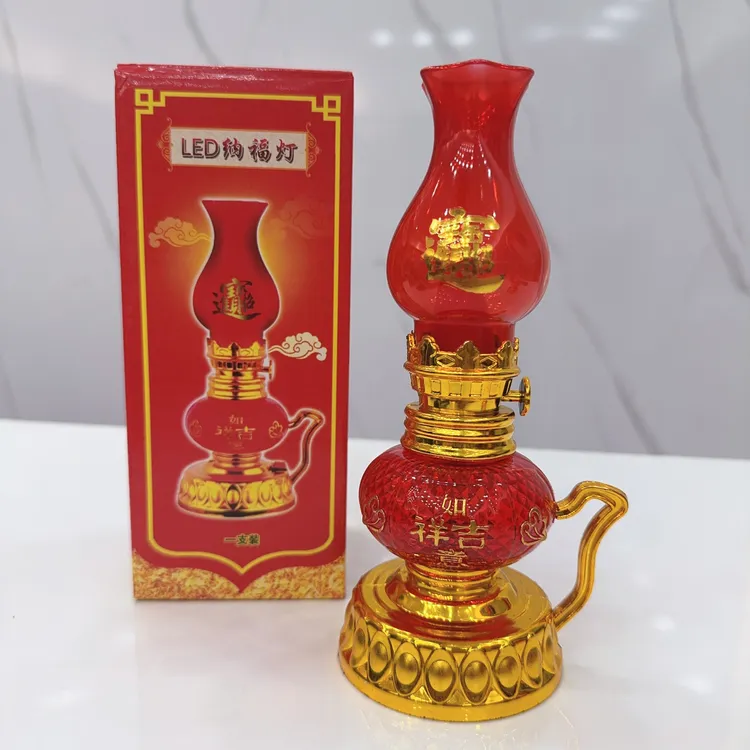 新款潮汕吉祥入伙进宅灯喜灯结婚灯LED 电池款环保无烟电子油灯