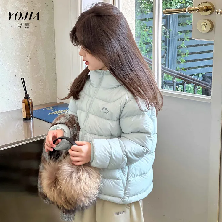 YOJIA女童轻薄羽绒服冬季2025新款洋气90绒女孩冬装保暖儿童外套