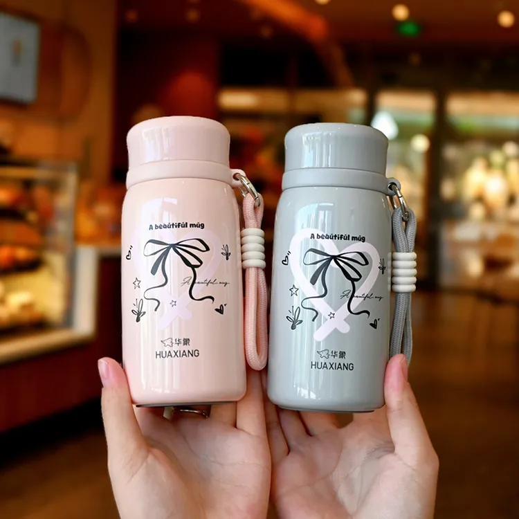 华象316L不锈钢保温杯便携小巧可爱茶水分离ins风水杯女生杯子