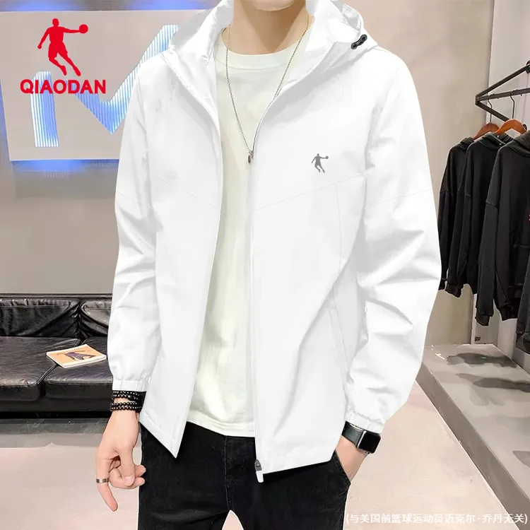 乔丹风衣外套男2025冬季新款官方连帽冲锋衣男士户外夹克运动服