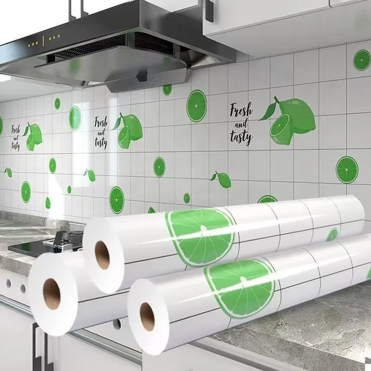 厨房防水防油加厚自粘贴纸耐高温铝箔墙纸橱柜灶台防潮防污墙壁贴
