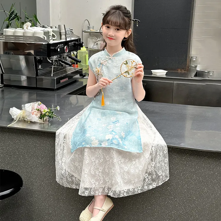 女童汉服2025夏款古风新中式连衣裙无袖旗袍小女孩中国风唐装超仙
