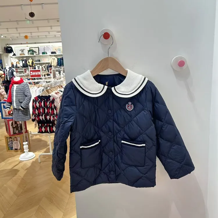 POLOWALK25冬款女童学院风翻领羽绒服