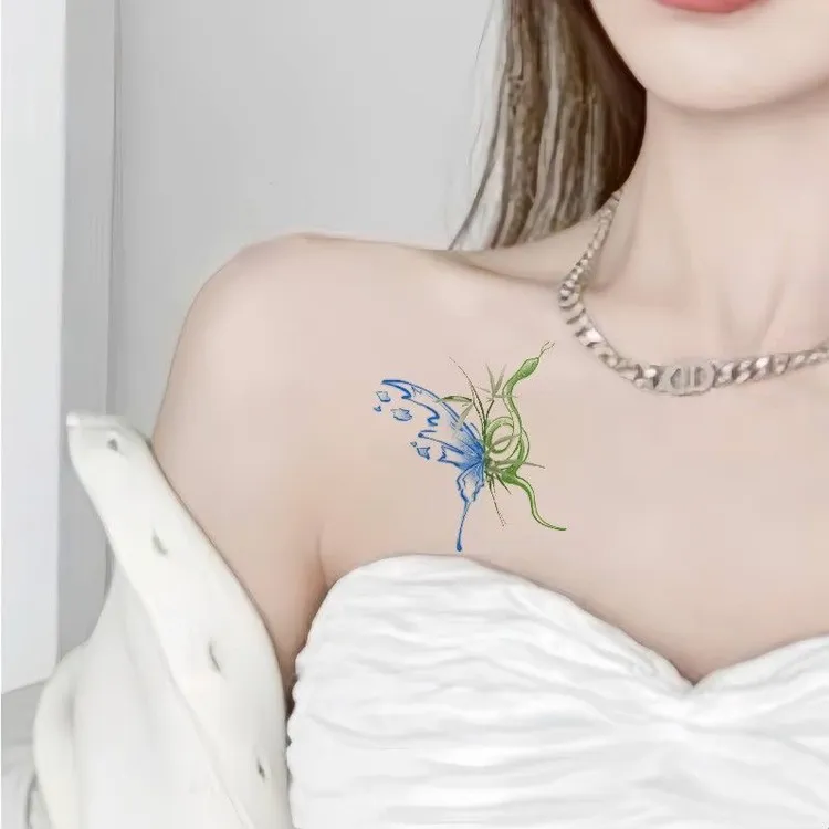 清新可爱蝴蝶小鸟纹身贴防水持久适合学生党