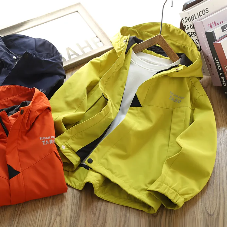 男童连帽外套2025春秋新款儿童户外防风上衣中大童装休闲拉链衫潮