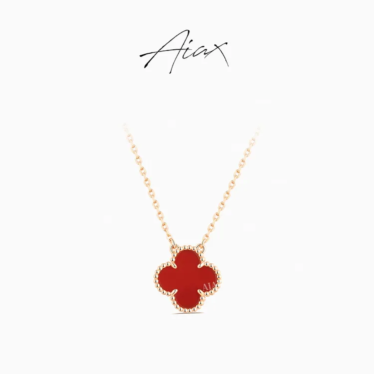 AIAX 925银流光风 【阿罕布拉】蛇年百搭复古幸运四叶项链TSJ9414