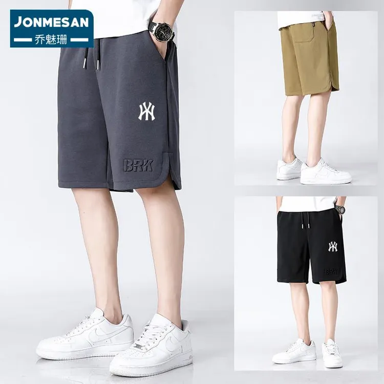 高端新款大码棉质短裤男夏季时尚宽松五分裤纯色运动休闲裤沙滩裤