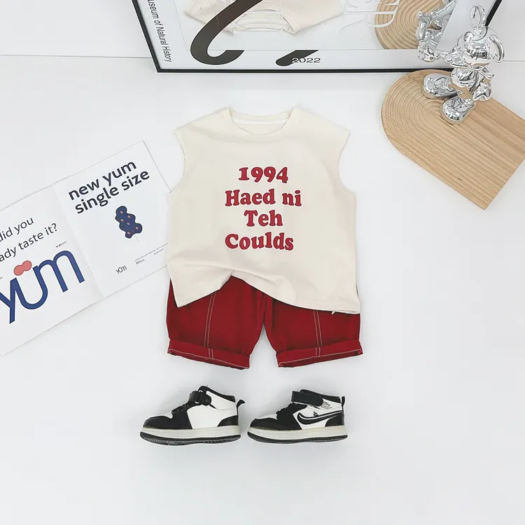 儿童背心套装无袖男童夏季2025新款洋气潮牌DMC7815 