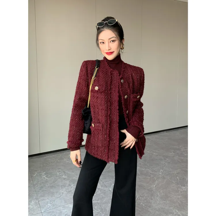 JIJINQI时尚气质百搭小香风复古外套秋冬宽松短外套女JC11WZPT670